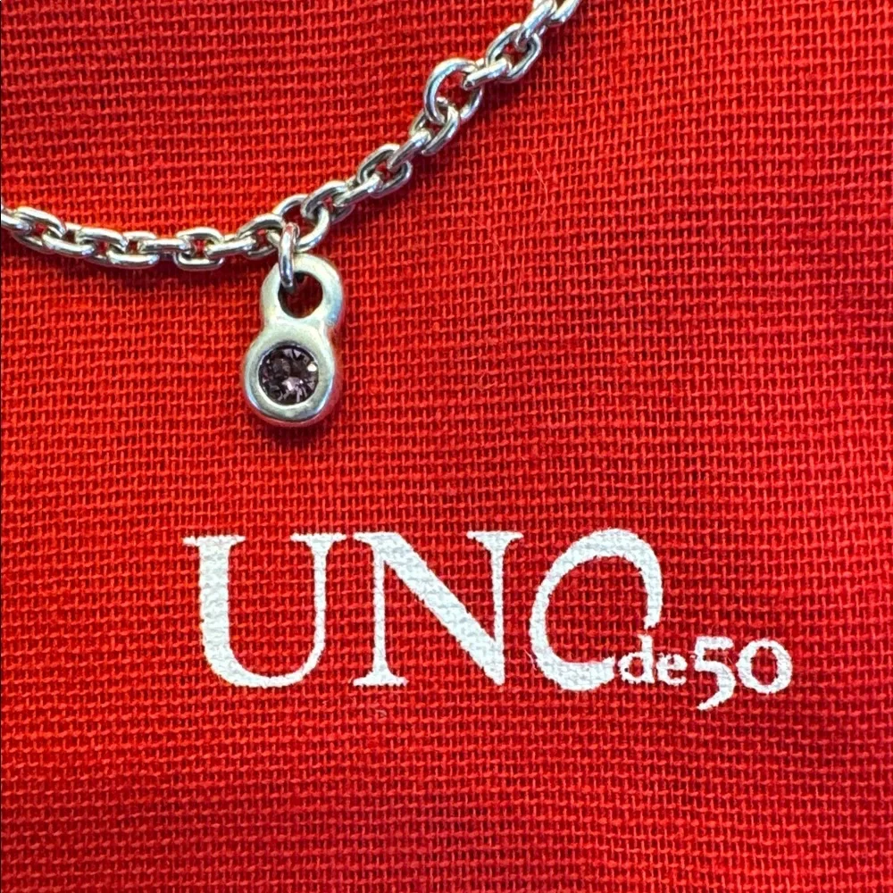 UNO de 50 Silver Bracelet with Purple Pendant - Picture 2 of 4